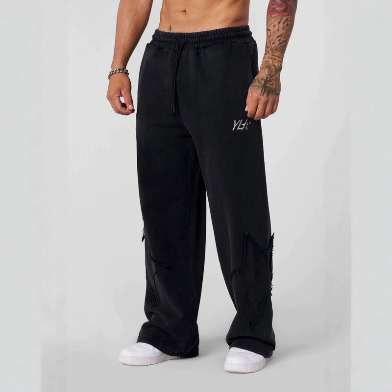 Youngla New Men's Sports Pants Jogging Muscle Fitness Training Pants Straight Casual Mid-Waist Long Pants Youngla New Men's Sports Pants Jogging Muscle Fitness Training Pants Straight Casual Mid-Waist Long Pants