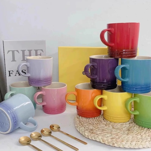 French LE CREUSET cool color ceramic water cup mug milk cup coffee cup high-looking large-capacity tea cup