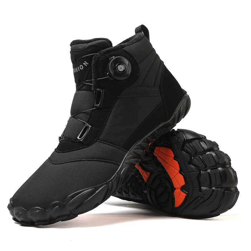 Zapatos deportivos de algodón al aire libre de cinco dedos para hombres y mujeres con forro polar botas calientes resistentes al desgaste botas de nieve antideslizantes zapatos de pareja engrosados de invierno