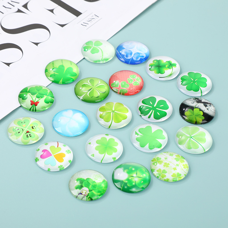 Parche de cristal de trébol de cuatro hojas DIY cristal tiempo gema llavero vidrio decorativo pegatina patrón personalización al por mayor