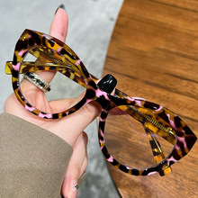 2024淘宝跨境小红书爆款货源眼镜框ins粉豹纹眼镜甜酷防蓝光近视