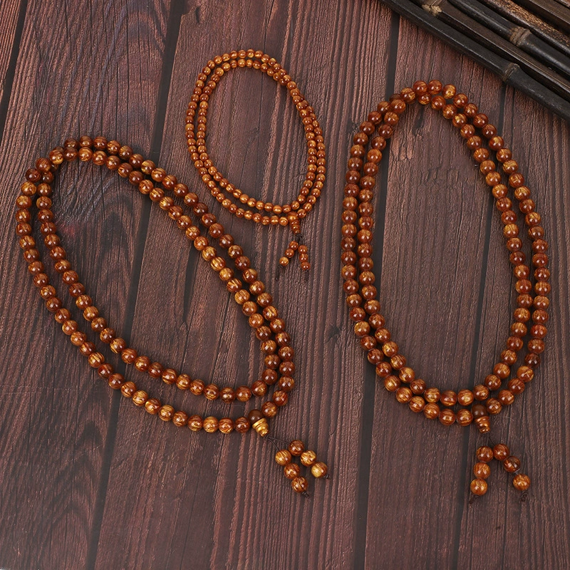 Золотая шелковая ива 108 ручных однокруговых бусин