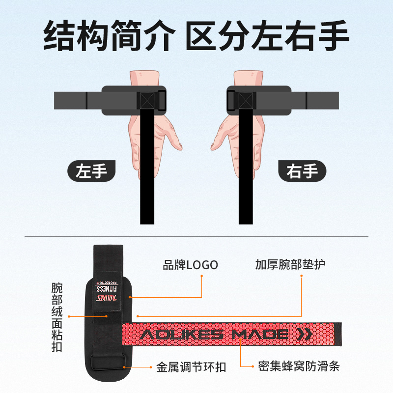 Aolix deportes protección engranaje levantamiento de pesas banda muñeca guardia fitness silicona antideslizante banda de tensión refuerzo duro tirar banda