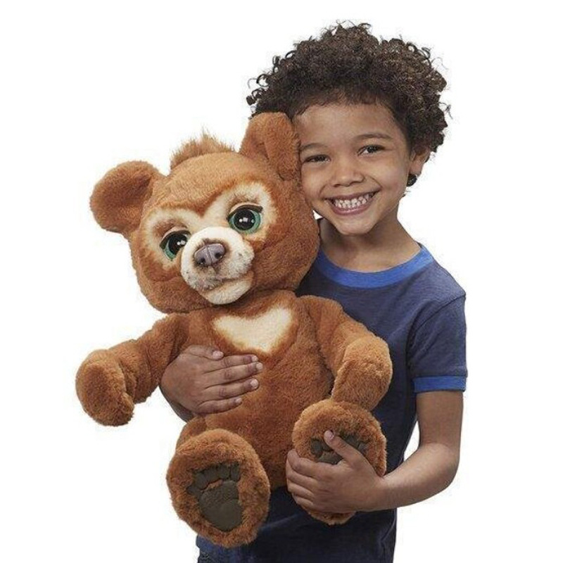 Genuino pequeño León muñeca de peluche juguete curioso oso de peluche sonido pequeño Tigre juguete música Panda muñeca