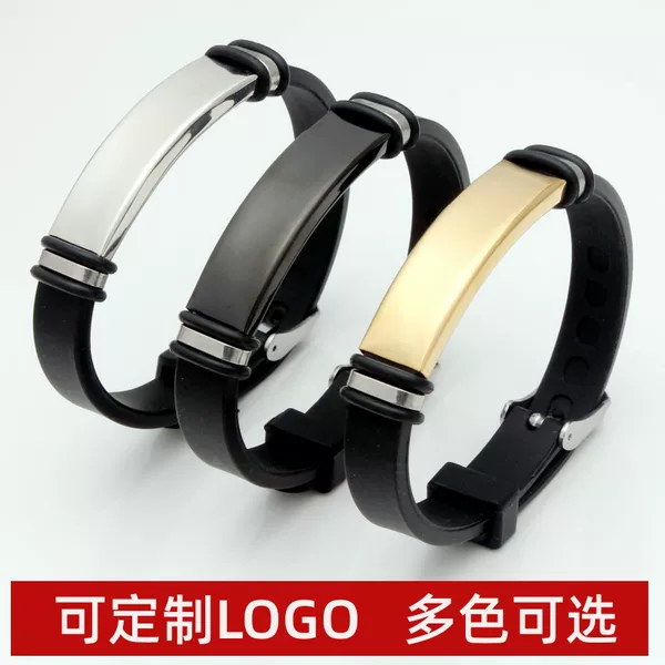 New Fashion Creative Couple Men's and Women's Engraved Titanium Steel Bracelet Men's Punk Stainless Steel Silicone Bracelet Wholesale