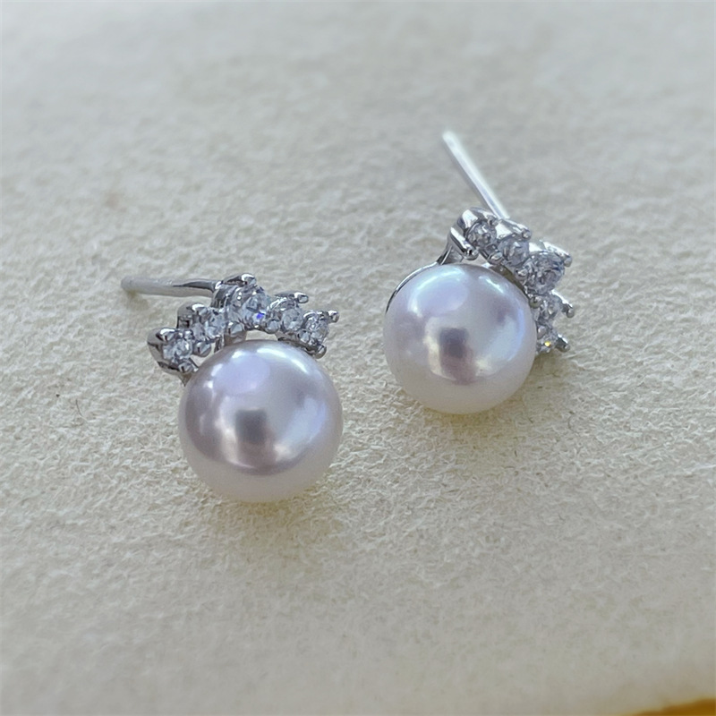 Cubic Zirconia And Pearl Stud Earrings, Delicate And Versatile For Work, Commute And Daily Wear. Hypoallergenic, Tarnish-resistant And Durable For Lon_voghion.com
