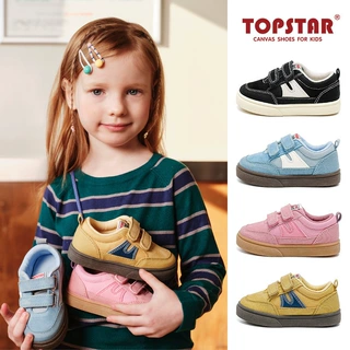 topstar儿童板鞋2025春秋男女童魔术贴帆布鞋宝宝幼儿园室内鞋潮