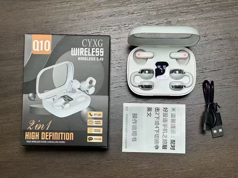 【2ペアのイヤホン】越境Q10高音質Bluetoothイヤホン 超長持ちバッテリー ノイズキャンセリング ゲーム/スポーツ デジタルディスプレイ搭載|undefined