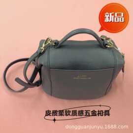 2024年潮新款百搭真皮女包荔枝纹头层牛皮斜挎包大容量时尚单肩包