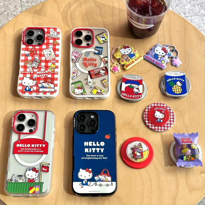 [Snack Paradise] Bubble High Version Hello Kitty Anti-Drop Phone Case with Strong Magnetic Stand and Airbag