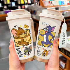 保温カップ学生携帯大容量コーヒーカップ新型ダブルドリンク保冷カップ高颜値