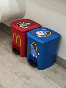 Doraemon Trash Can Large Large Capacity Pedal Type 2024 New Style Living Room Bedroom Cute Cartoon High Appearance