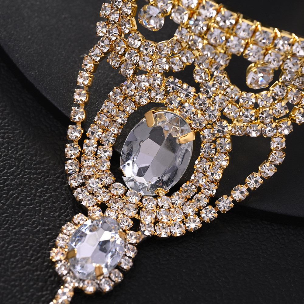 Anillo de pulsera exagerado europeo y americano una cadena de moda de personalidad femenina diamantes pulsera ajustable