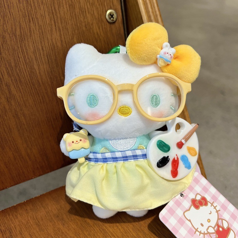 网红爆款正版HelloKitty钥匙扣diy戴珍珠耳环的少女套装kt包挂件|undefined