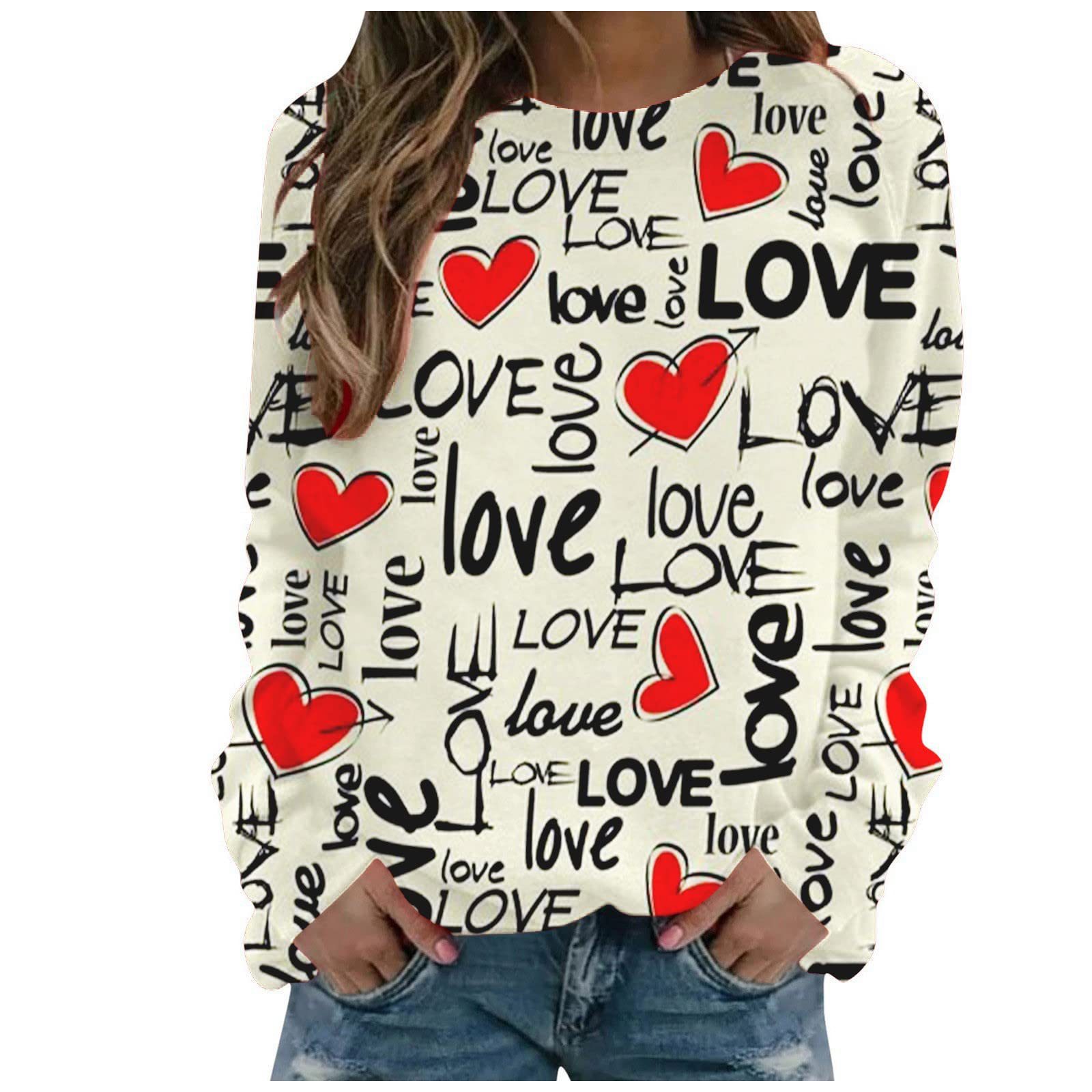 Pull ample à manches longues imprimé motif Saint-Valentin 2024 pour femmes_voghion.com