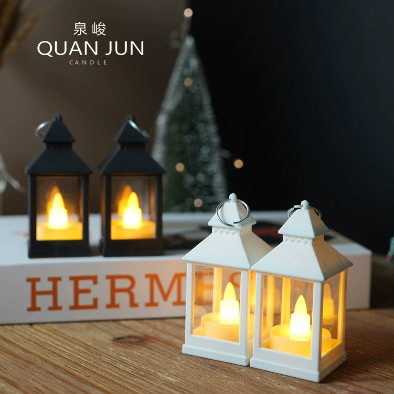 Рождественский подарок: миниатюрная пластиковая светодиодная лампа-светильник в форме свечи, подставка для свечей, настольное украшение, в наличии