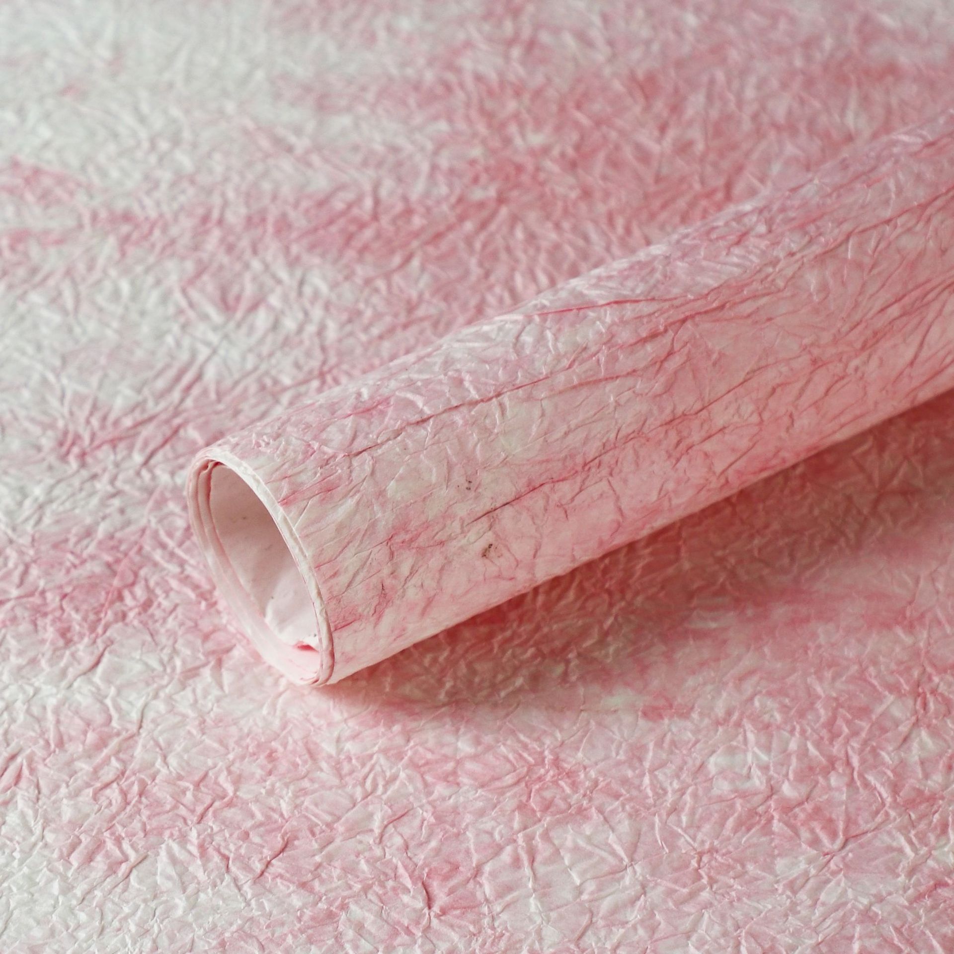 Papel para envolver ramos de flores, materiales para envolver regalos, papel hecho a mano con estampado de piedra estilo coreano con tinta de efecto flotante, papel crepé texturizado.