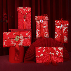 Wholesale wedding supplies Chinese brocade fabric red envelope wedding Chinese style red envelope bag personalized tassel red envelope