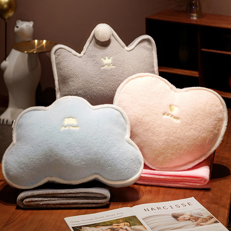 Pillow and Blanket Dual-Use Nap Blanket, Two-In-One Small Pillow, Cushion, Car Pillow for Women, Comfortable Nap Artifact