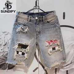2025年夏新作 メンズトレンドブランド ダメージ加工デニムショートパンツ 薄手 ショート丈パンツ