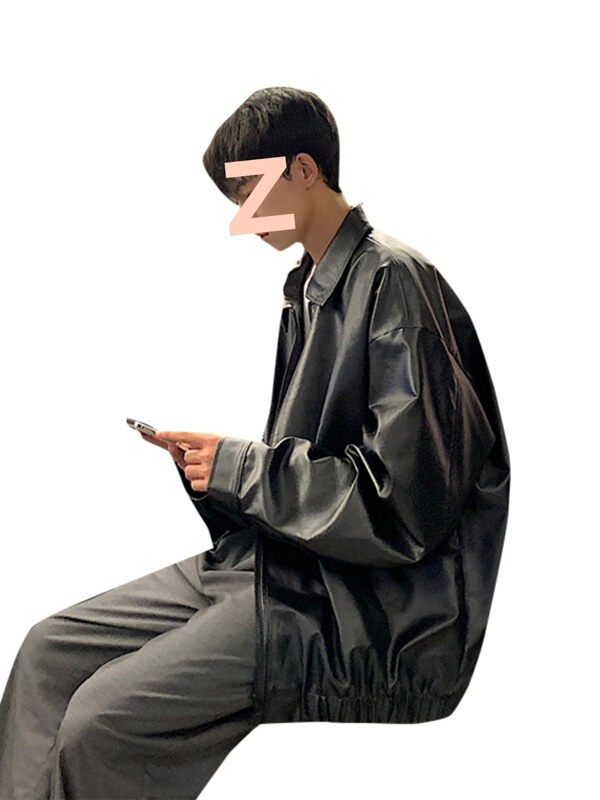 皮衣外套男春秋oversize美式复古痞帅感pu皮夹克男款加棉加厚|undefined