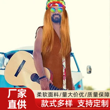 2025亚马逊新款嬉皮士流苏背心60 70年代男女士派对舞台马甲服饰