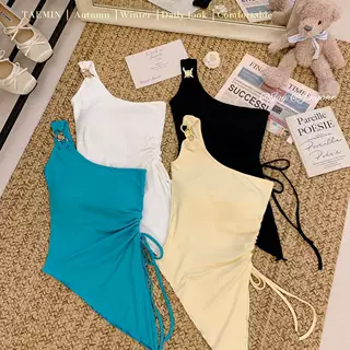 甜辣吊带背心女内搭秋季纯欲设计感系带开叉不规则带胸垫外穿上衣