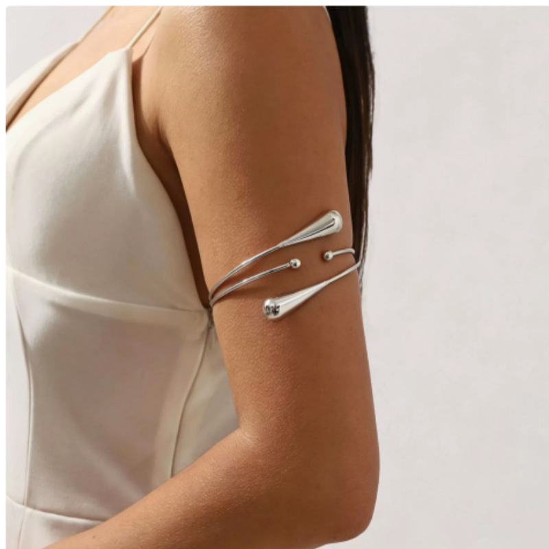 2026 New Fashion Geometric Arm Cuff Bracelet for Cross-Border Trade, Simple Design, Versatile Commuting Accessory