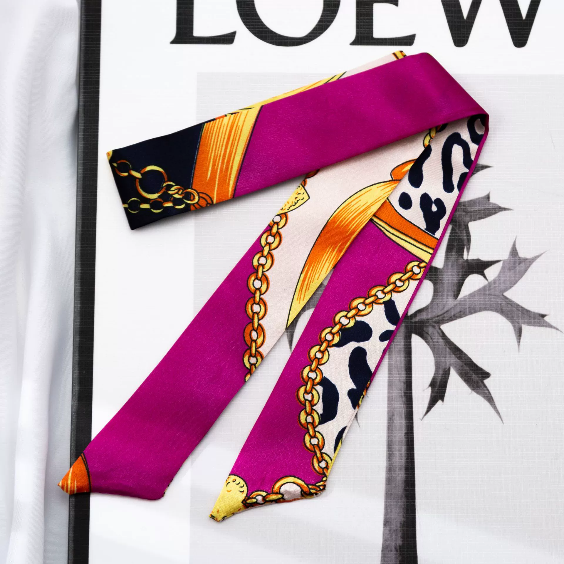 Silk Scarf Hairband (Suhang) long streamer 89×3.8 cm, lightweight gift box option