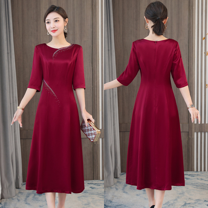 yqwl5155 Xi mother-in-law suit toast dress 2025 summer new mother suit wedding banquet wine red dress