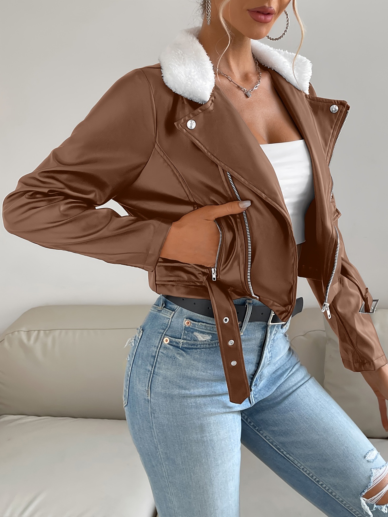 Women's Clothing Fashion Leather Jacket_voghion.com
