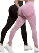 V 87435 Smiley Face Peach Butt Yoga Pants Ц���٤�� ��