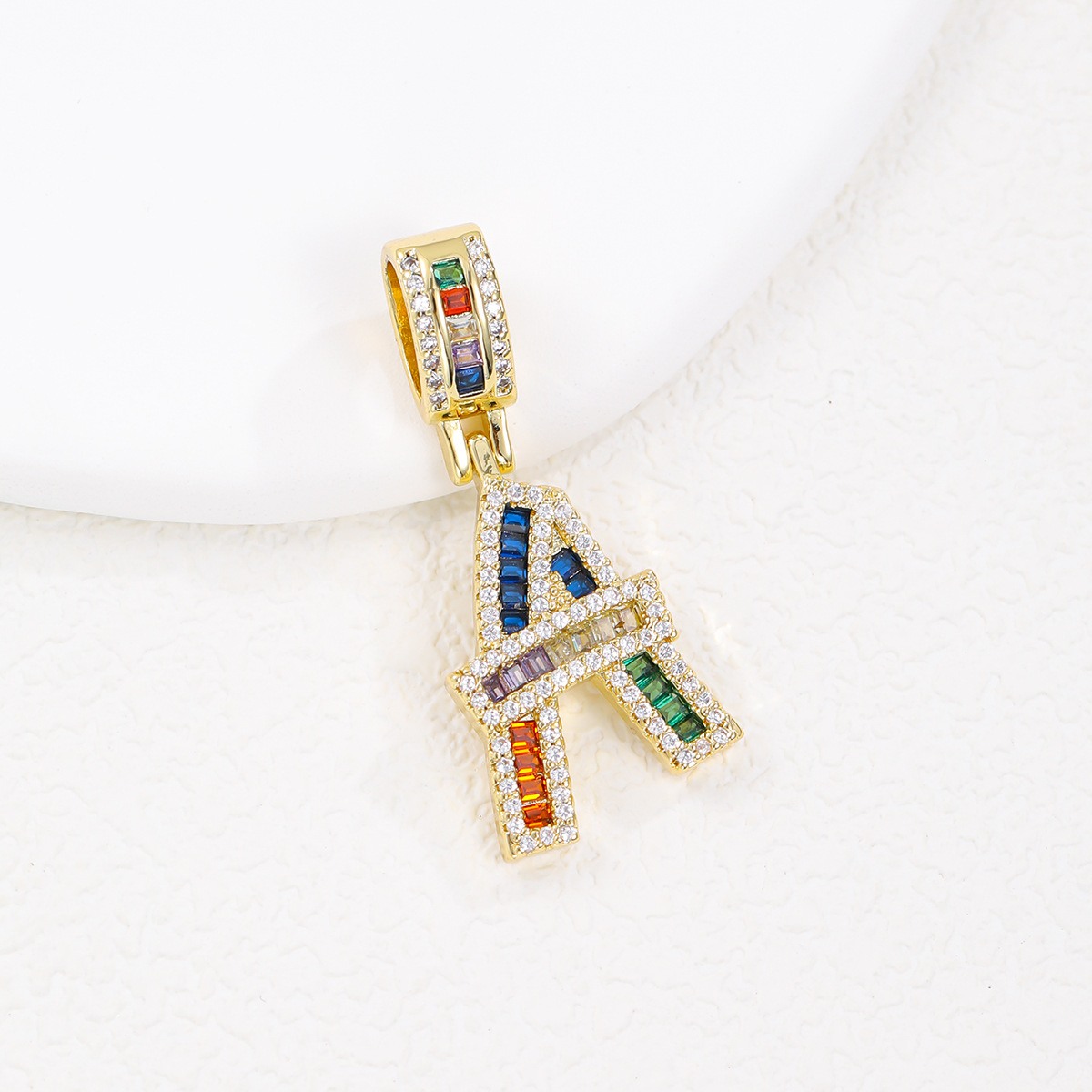 Cross-border hip hop cobre chapado en oro real micro incrustaciones circonio 26 letras inglesas collar colgante cadena de clavícula joyería mujer