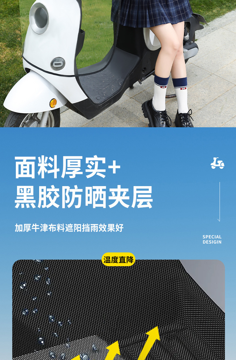 Electric Vehicle Canopy, Enclosed Car Cover, Windproof, Rainproof, Sun Protection, Cartoon Double-Sided Printed Design, Universal Sunshade for Electric Bikes
