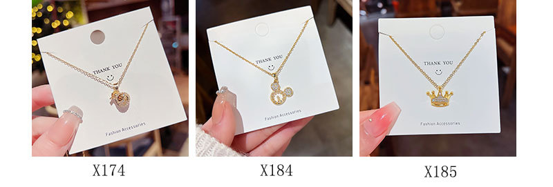 Fashion Heart Shape Butterfly Titanium Steel Plating Pendant Necklace 1 Piece