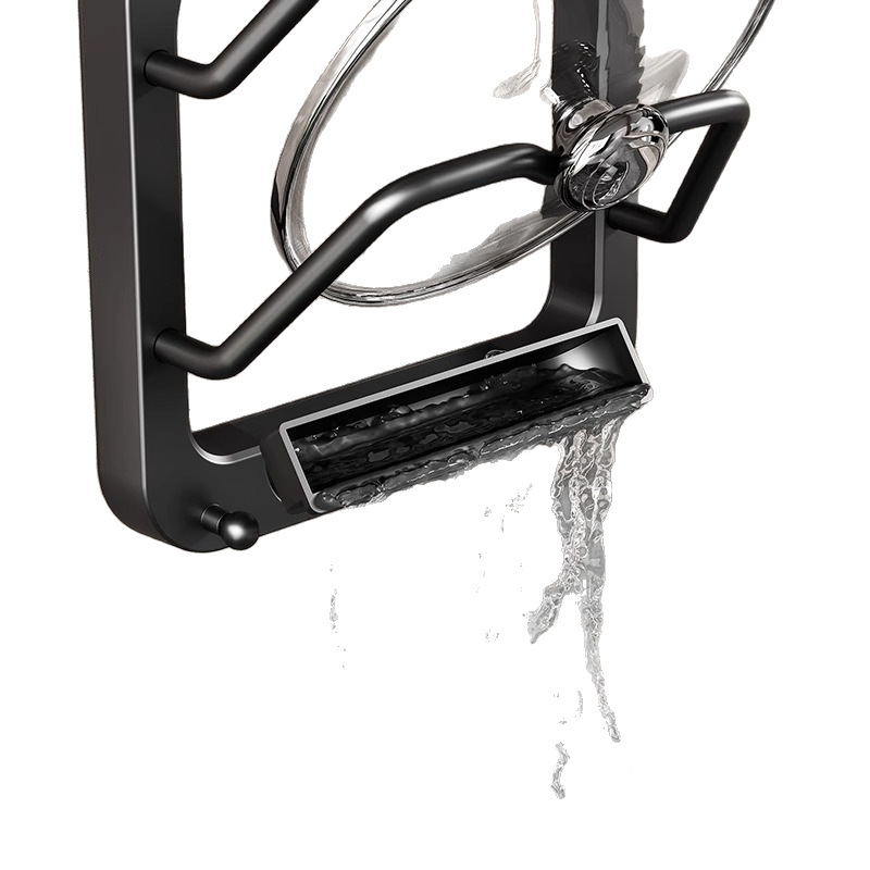 吸盤の鍋の蓋の棚の置く器は穴を開けないで壁掛け式の台所の棚の多機能の棚のまな板の台の棚を置きます。