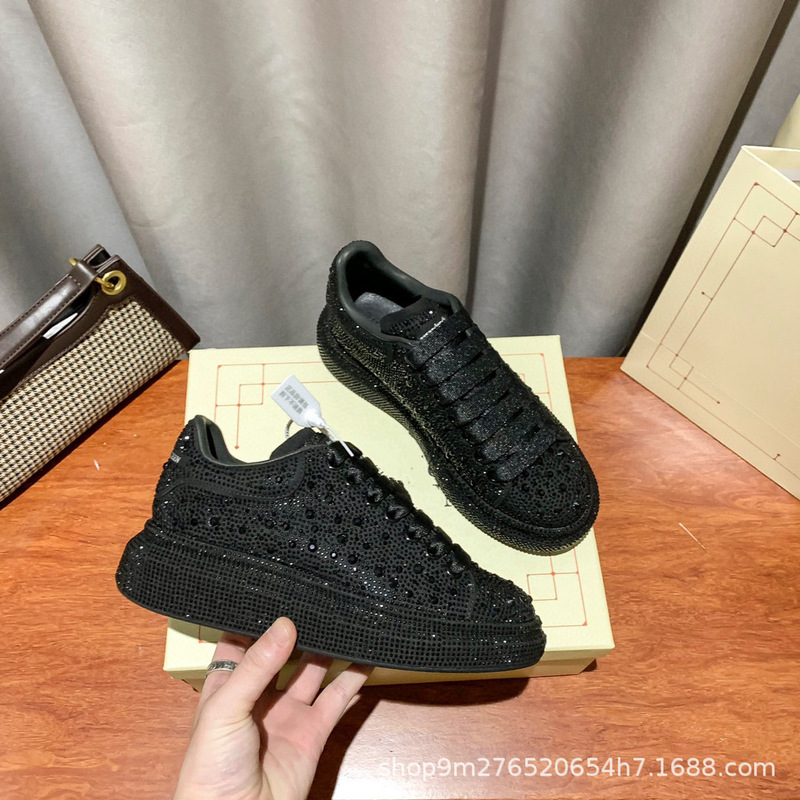 McQueen Diamond White Shoes Women's 2022 New Thick Bottom Increased White Shoes Color Changing Gretel Casual Sneakers McQueen Diamond White Shoes Women's 2022 New Thick Bottom Increased White Shoes Color Changing Gretel Casual Sneakers