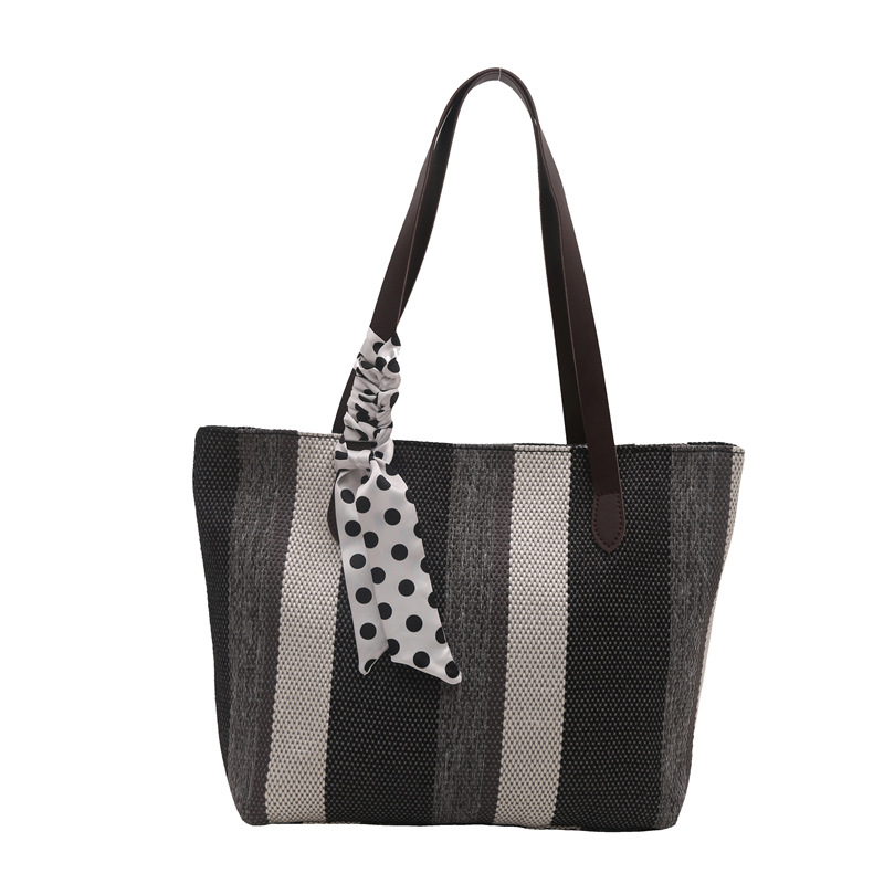 Bolso de hombro de nueva tendencia de invierno Bolso de mano de textura de lona de gran capacidad de moda Bolso de viaje casual simple