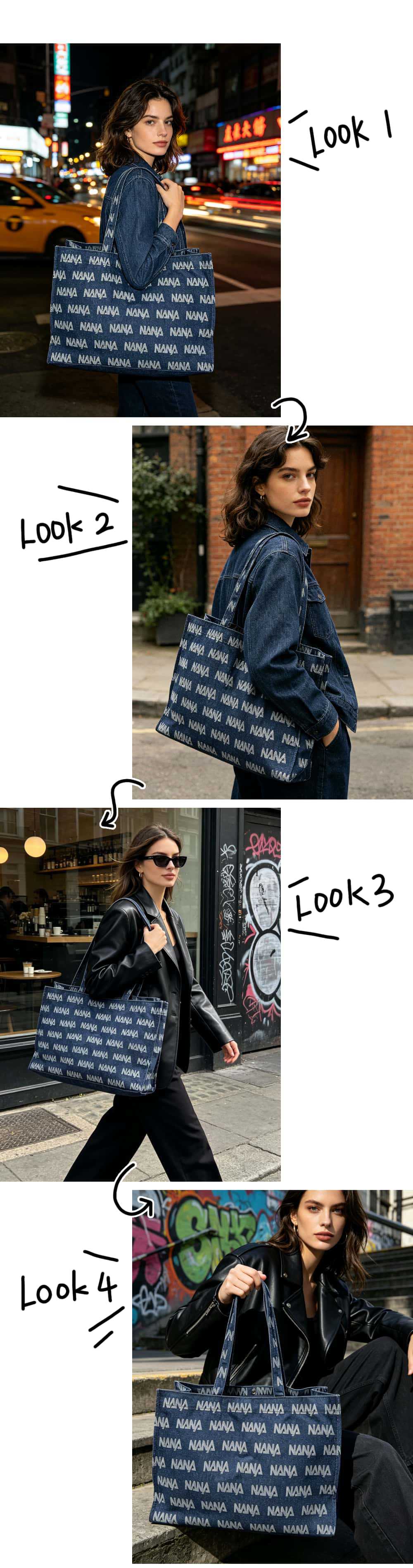 Sınır Ötesi Denim Çanta Özel Üretim Tam Baskılı Tote Çanta Büyük Kapasiteli Kadın Tek Omuz El Taşıyıcı Alışveriş Çantası Resme Göre Özel Üretim