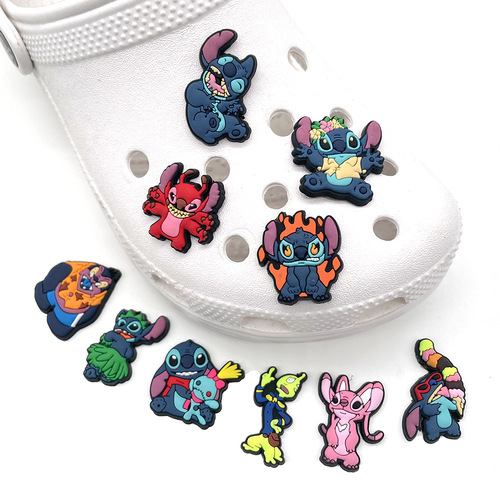 [Stitch Series] Cute Croc Shoe Accessories Cartoon DIY Shoe Flower Shoe Buckle Garden Shoe Accessory Buckle