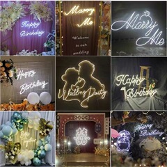 結婚式の祝日marryme誕生日おめでとうhappybirthday発光字ledネオンプロポーズ装飾