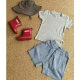 Boys' Suit 2025 New Summer Children's Casual Versatile Pure Cotton Short-Sleeve Top Stylish Thin Striped Shorts