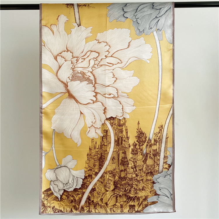 Retro silk autumn demi-season universal summer scarf