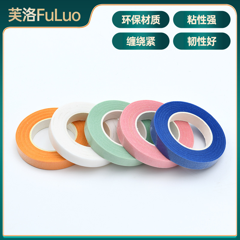 FUENTE Fábrica de cinta floral al por mayor cinta de papel crepé flor artificial cinta verde cinta floral DIY producción