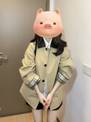 中长款卡其色风衣外套女2025春季新款小个子韩系简约感气质英伦风