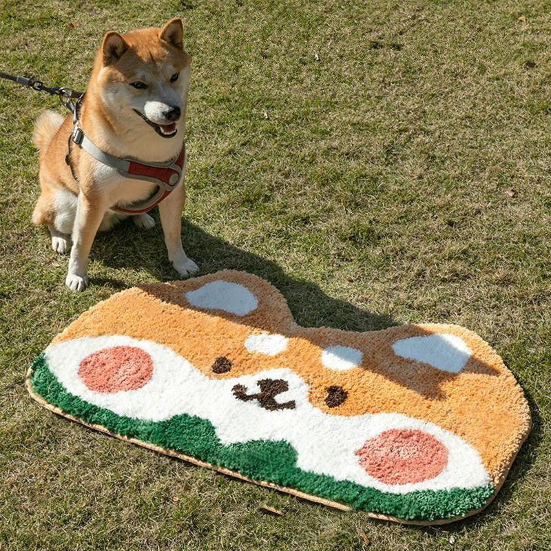 귀여운 만화 차이 개 침실 침실 침실 담요 가정용 튜브 잠금 거실 물 흡수 커피 테이블 담요 발코니 베이 창 바닥 매트