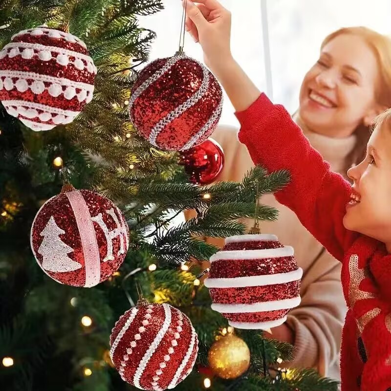 レモンクリスマス装飾クリスマスツリー装飾カラーボールピンクボールクリスマス装飾品8cmペンダントクリスマスボール|undefined