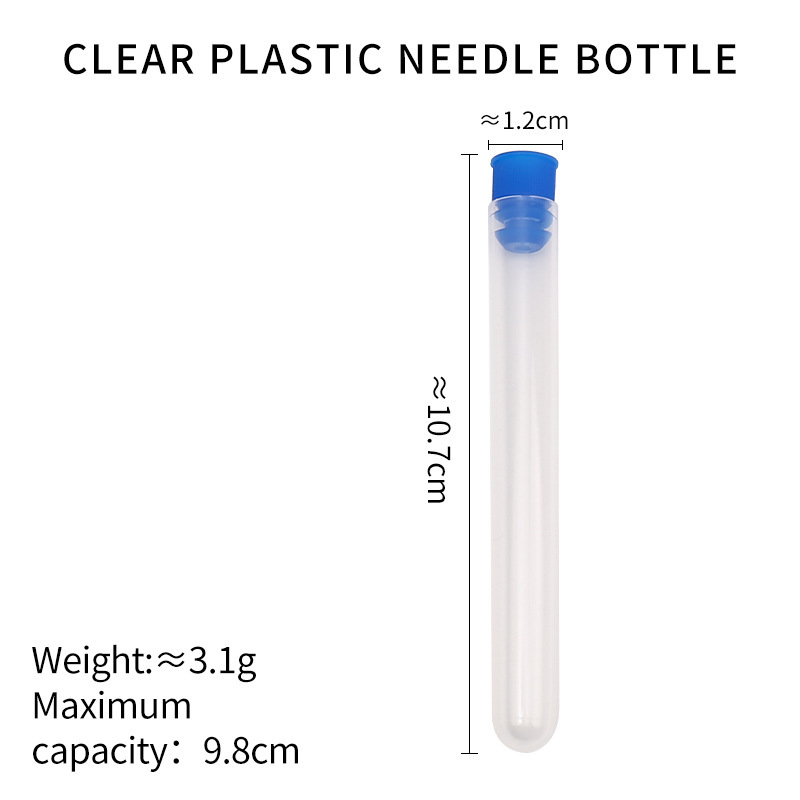 Tubo de aguja, almacenamiento de plástico transparente, botella de aguja, herramienta de costura de bricolaje hecha a mano, tubo de almacenamiento de aguja de coser a mano para el hogar, tubo de aguja