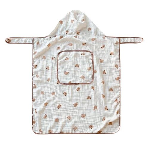 Korean style anti-mosquito and windproof cloak baby blanket waist stool blanket hooded baby breathable gauze cloak sun protection blanket