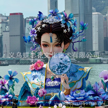 大型花灯灯会工程 水上人物彩灯中秋元宵节花灯 户外亮化景观制作